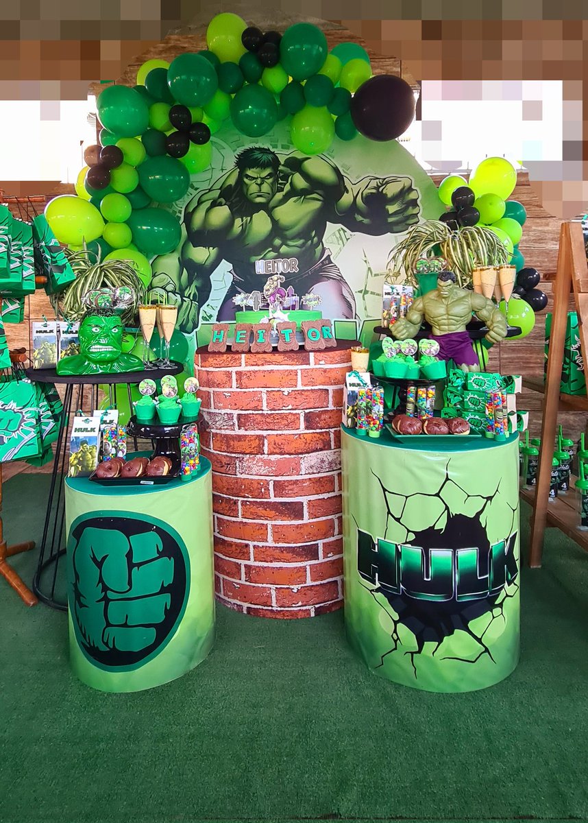 FestasDeborah's tweet photo. Dar uma atualizada por aqui!! 
Hulk de hj para o Heitor 💚🖤 https://t.co/yCp4VOlclb