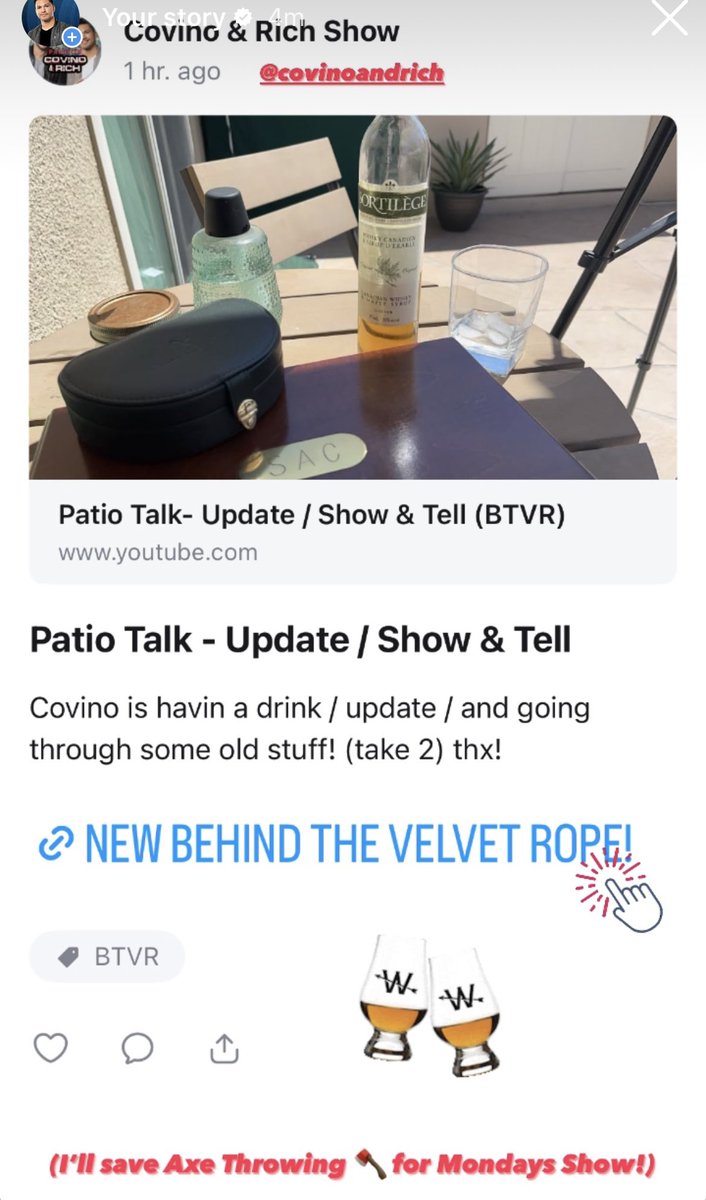 stevecovino's tweet photo. Enjoy a weekend update from my Patio talking FIGHTS, Life &amp; some Show &amp; Tell https://t.co/Tc1lU3AEGY @CovinoandRich 🥊🏀⚾️🥃 #BehindTheVelvetRope #BTVR https://t.co/NPWOTzYMzF