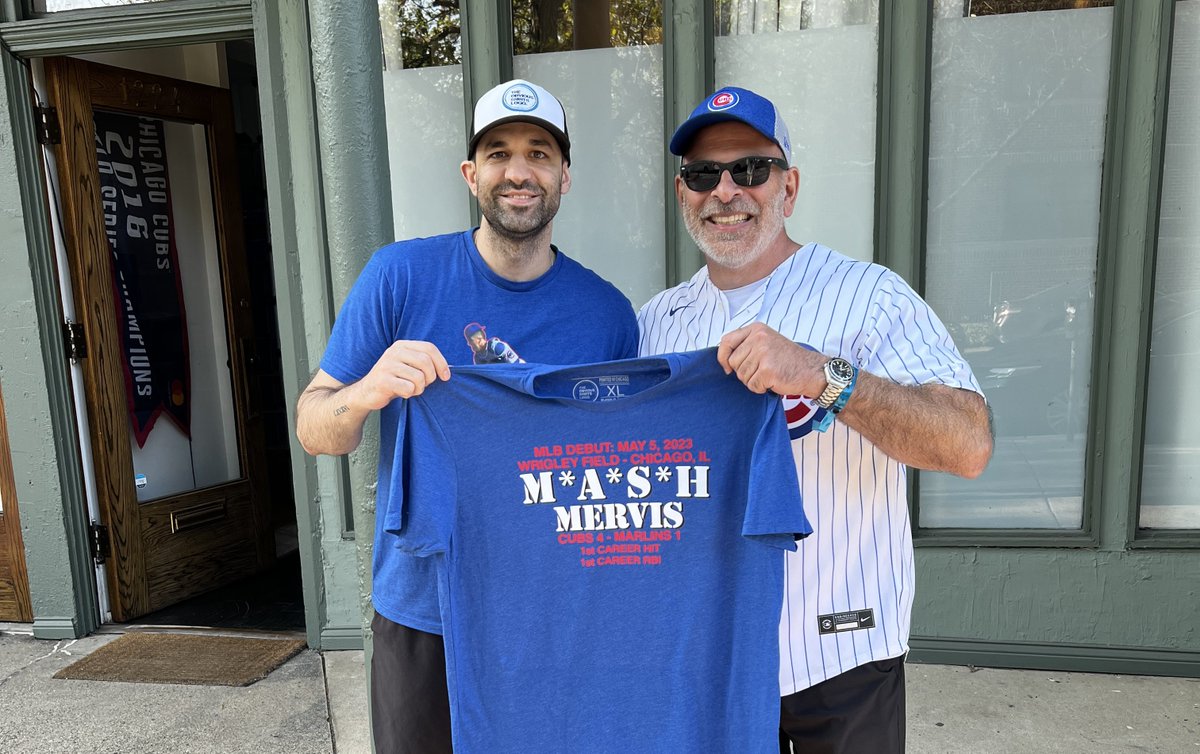 obvious_shirts's tweet photo. What a weekend for Matt Mervis and the Mervis family. A+ Family. Custom MLB debut M*A*S*H shirt for Dad. 1 of 1. @mmervis12 @Jeffrey_Mervis https://t.co/KJeFC0U3LM