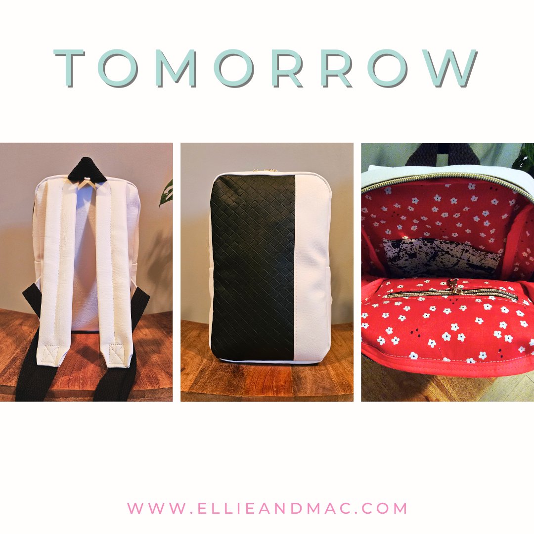 Ellieandmac's tweet photo. 🪡It's almost here!🪡Here's a sneak of the backpack option in our new bag pattern that's releasing tomorrow evening. 
😍Give this post a like if you are excited to see all the tester bags tomorrow!❤️

#ellieandmac #ellieandmacpatterns #sewingsneakpeek #newsewingpattern #sewbags https://t.co/5R7yiEWblG