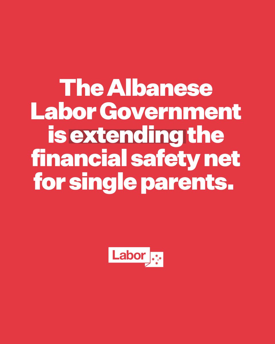 #BREAKING the Albanese Labor Government is extending the financial safety net for single parents. The Federal Budget will expand the access to financial support by raising the age cut-off for the Parenting Payment (Single) from 8 to 14.