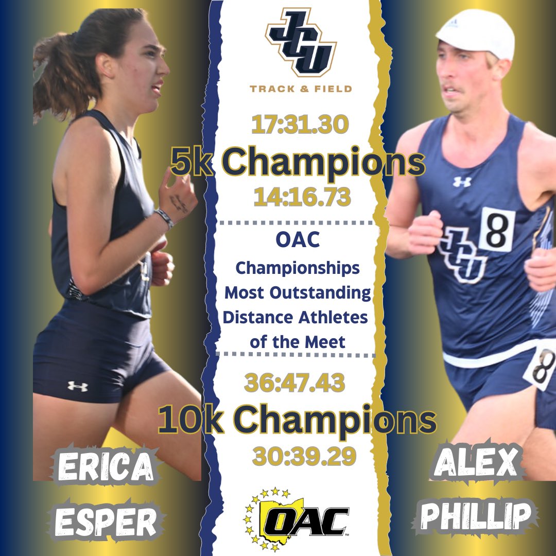 JCUXCTF's tweet photo. 🔹Alex won his 3rd consecutive Most Outstanding Distance Athlete of the Meet award. He finishes his career as a Blue Streak 7 for 7 in winning every race he contested at the championships over the last 3 years.
🔸Erica won her first ever Distance Athlete of the Meet award! https://t.co/QU1j3p3LwX