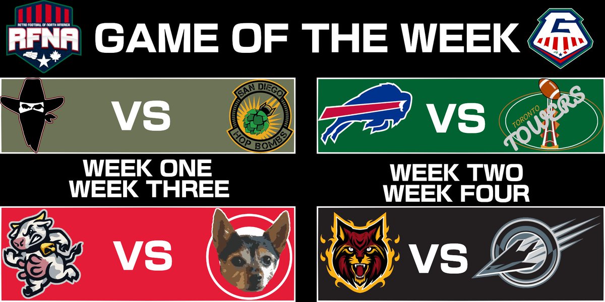 retro_albany's tweet image. @RFNorthAmerica Game of the Weeks for Segment One

W1 - @PurdueRB vs. @Hoppypoppy24 
W2 - @BillsVhs vs. @retro_novi 
W3 (GOTS) - @ElMattador_RB vs. @Snoops14365242 
W4 - @RetroDemonCats vs. @RBCoachHotRoute