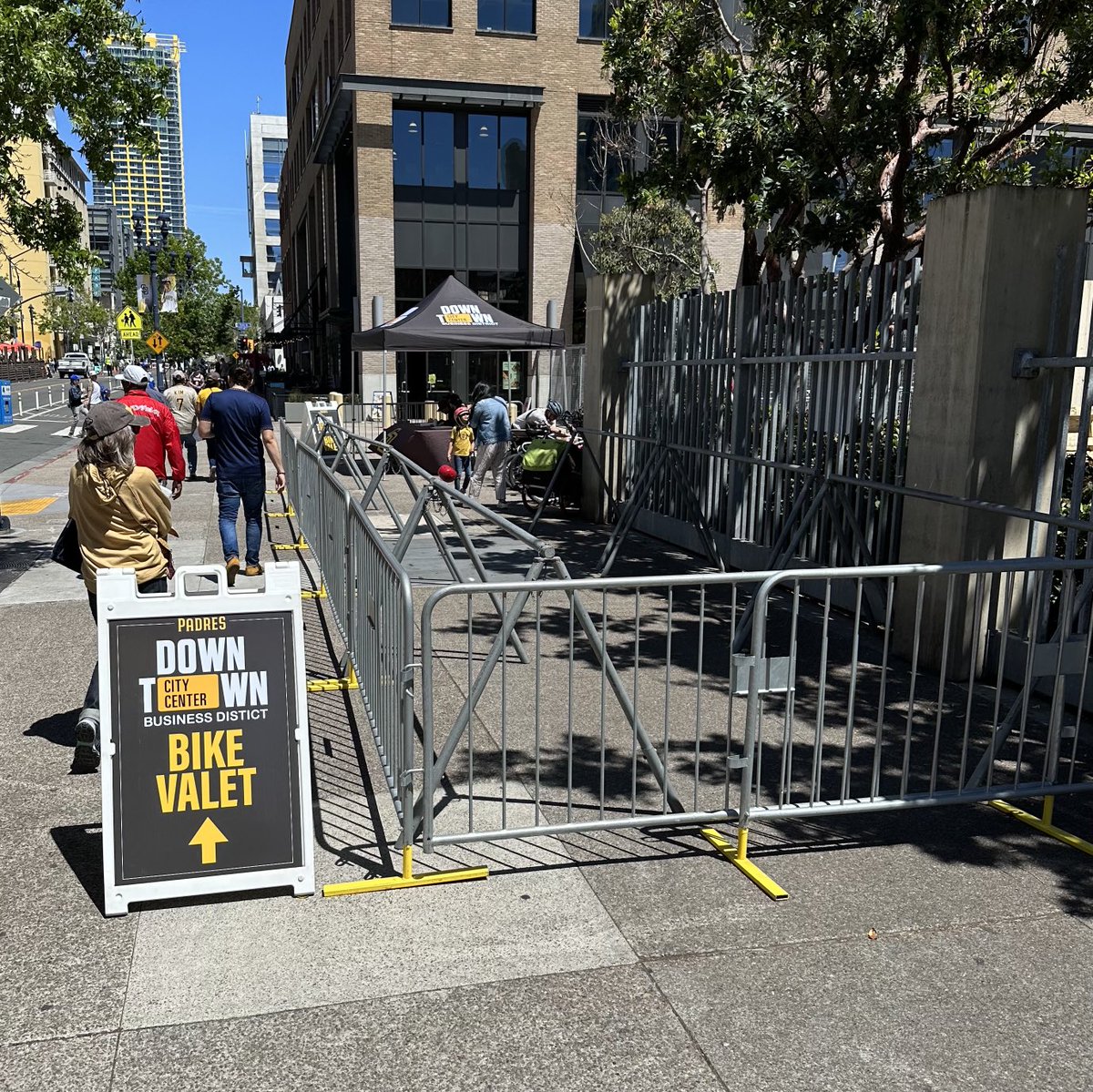 garyhewitt's tweet photo. Glad to see ⁦@Padres⁩ adding a bike valet for games! https://t.co/GVgWAnyMTP