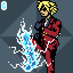 PokemonEstelar's tweet photo. Today I couldn't avoid to make this pixelart of my favorite character from One Piece.
"Ifrit Jambe" Sanji, 64x64, 5 colors.
Inspired by this drawing from @DocileBread
#pixelart #sanji #ifritjambe #onepiece #grilledbrachiosaurus https://t.co/hqTM1LGHOG
