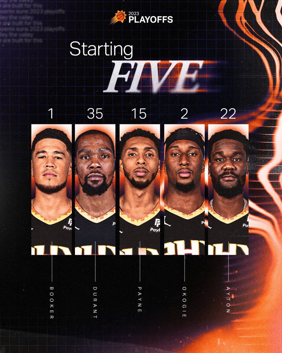 Suns's tweet photo. Starters in Game 4. https://t.co/cbnujmUYXt