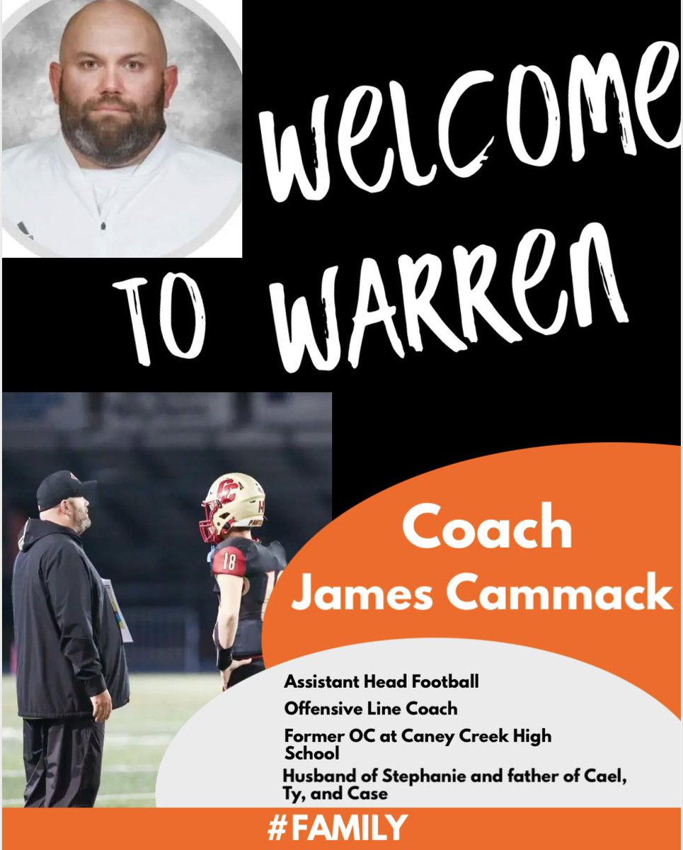 AustinSmithey's tweet image. Warren ISD is thrilled to announce the newest addition of our teaching/coaching staff @JCammack51