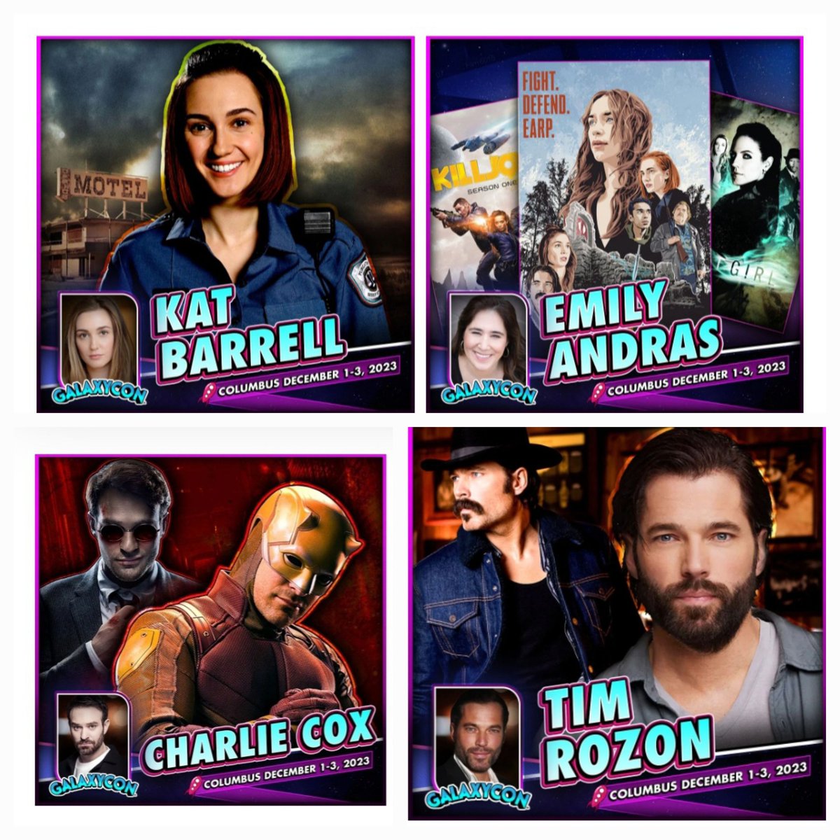 Ok, so we got a little #WynonnaEarp reunion but also the amazing Charlie Cox coming to #GalaxyConColumbus Dec 1-3 2023....I think I'm making planny plans 😏