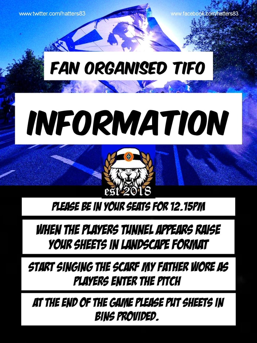 TIFO INFORMATION.

Please share with all County fans.

🥁🎩