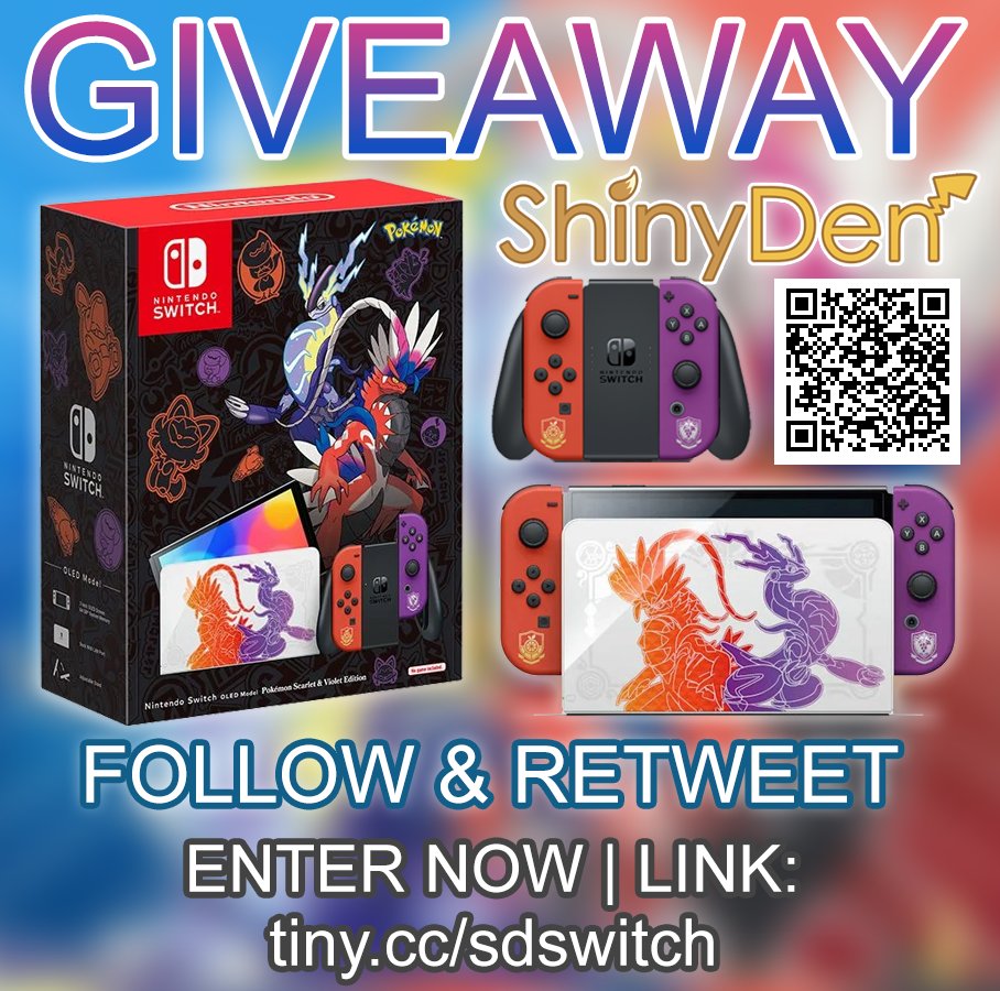 Giveaway !!! [LIMITED EDITION]
Scarlet Violet Nintendo Switch OLED

LINK: tiny.cc/sdswitch 👈

RETWEET &amp; FOLLOW so if you win, so I can DM you.