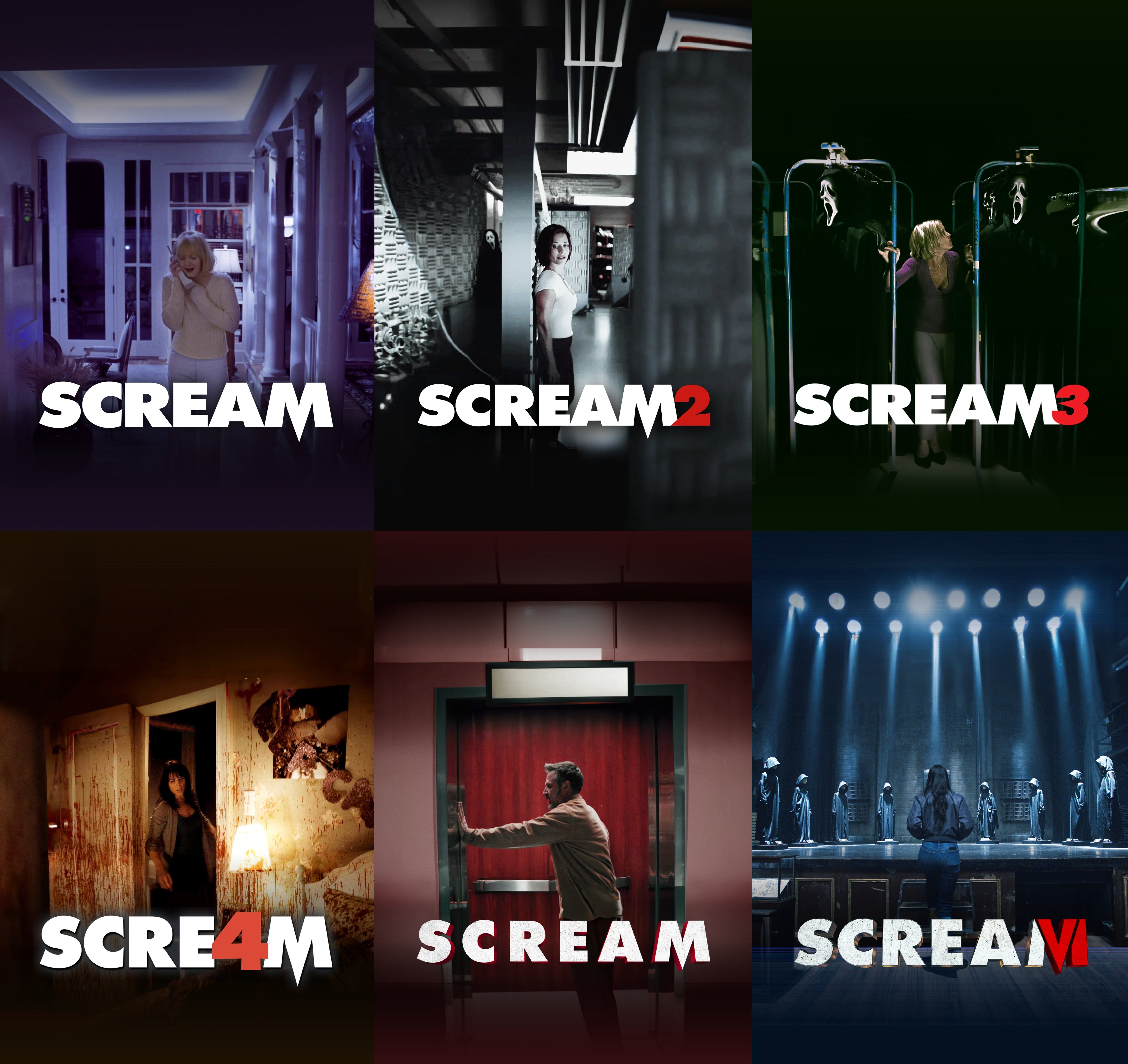 Tristan on X: The official movie posters of the #SCREAM franchise! 🔪🩸  #SCREAMVI #SCREAM6  / X