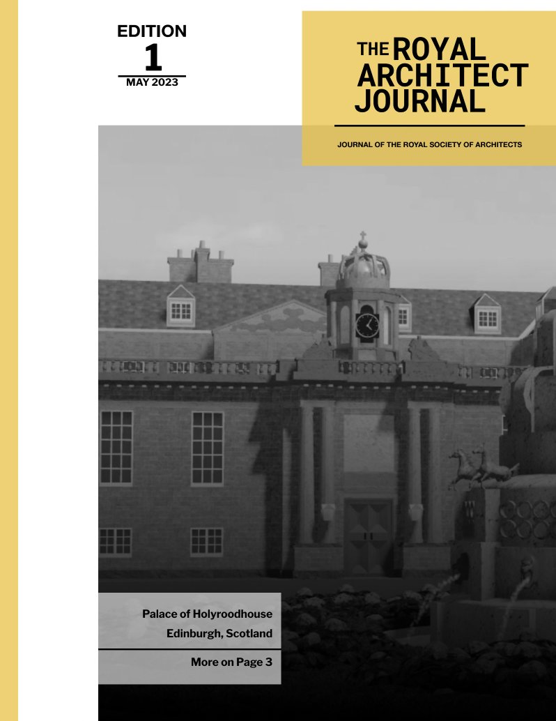 RoyalSocArch's tweet photo. The Royal Architect Journal's edition for the month of May.

Features–
Message from the King
Holyroodhouse
Lords Committee Chamber
King Edward VIII Hospital
Sandringham House

https://t.co/JVBrlDJeYZ https://t.co/bavVDnpsG4