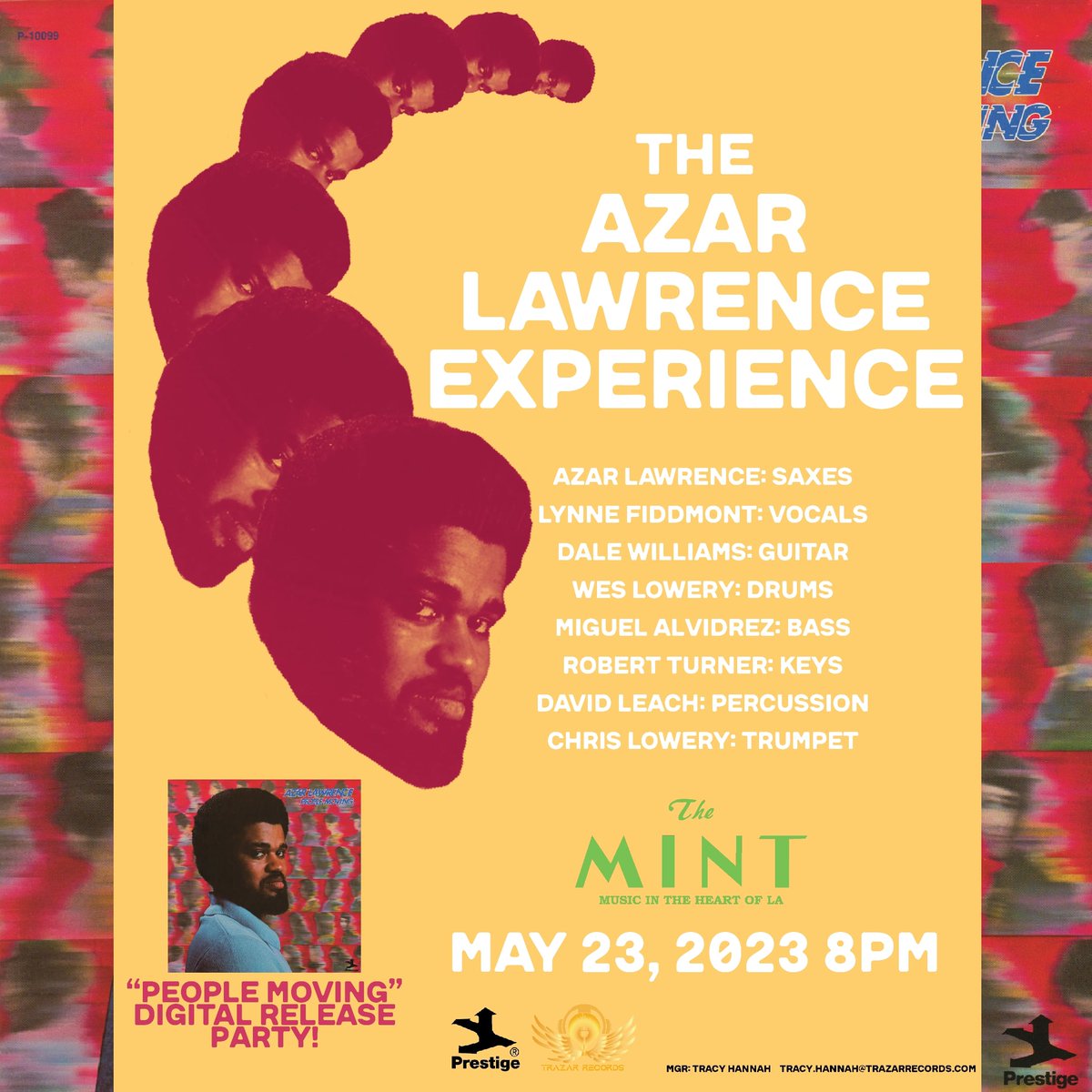 AzarJazz's tweet photo. You do not want to miss The Azar Lawrence Experience plays 'People Moving"! Azar's 1976 @PrestigeRecordz will released for the FIRST TIME DIGITALLY! Original artist included: #skipscarborough
#mtume #pauljackson #patricerushen #harveymason #leeritenour #michaelstanton #johnrowin https://t.co/rgAy8WBAMj