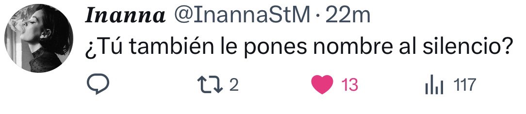 Doobeh_C's tweet photo. #May07

Sí, 
aveces, 
le llamo Café, 
es cuando calladamente
me contesta.

Llego
y pasamos el rato
charlando de nada un poco,
me lleva donde ella,
la que eleva mi horizonte 
y que seduce mis ocasos.

✒️#RespuestasInconclusas https://t.co/7Wg793rYfa