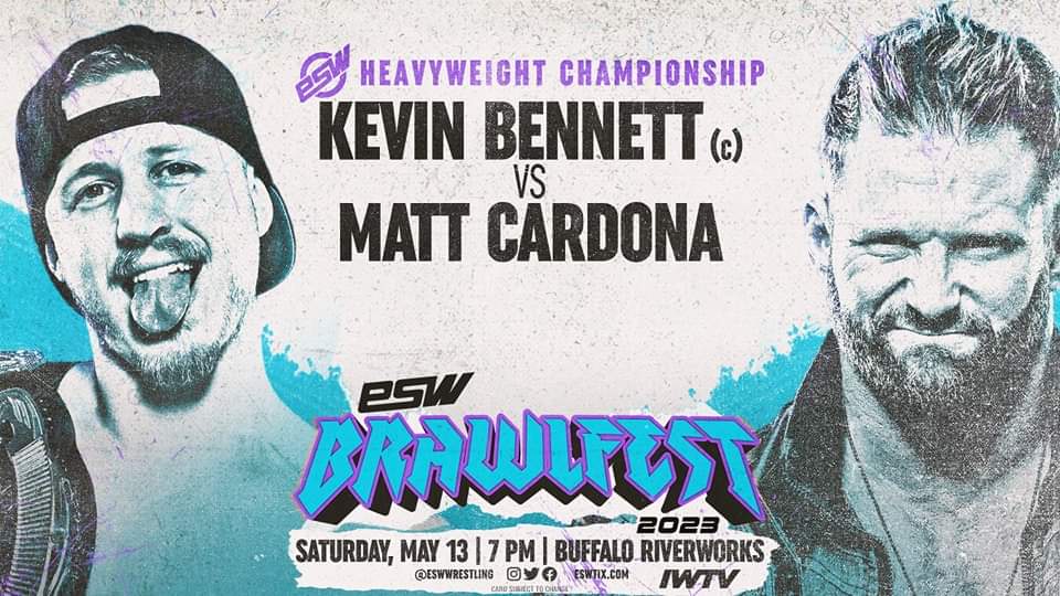 ChrisGullo's tweet photo. This Saturday night is @ESWWrestling presents Brawlfest 2023 at @RiverWorksBFLO

Doors: 5:30 pm
Bell-time: 7:00 pm

ESW HEAVYWEIGHT CHAMPIONSHIP
*"The Remix" Kevin Bennett © vs former WWE star Matt Cardona

ESW INTERSTATE CHAMPIONSHIP
*"The Prize" Alec Price © vs "The Holy Hand Grenade" James Sayga

ESW TAG TEAM CHAMPIONSHIPS
*High Seas © vs To Infinity And Beyond

DOG COLLAR MATCH
*"His Royal Freshness" Frank Feathers vs "Invincible" Vince Valor

*Bang Bros vs CXR

*"Courageous" Christina Marie vs Ray Lyn

*"Big Time" Bill Collier vs "Raddy Daddy" Cole Radrick

*Trevor Outlaw vs "The Cambodian Dragon" Yoya vs "Sky Prince" Anthony Young vs Alex Daniels

*The return of Gregory Iron

More matches TBA

Online tickets are available at https://t.co/dYHAtfItGI