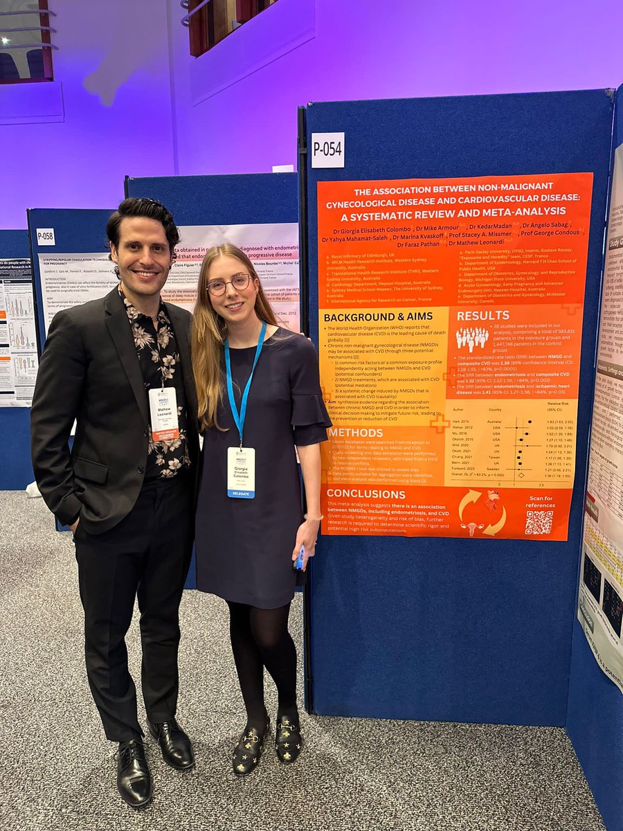 drgecolombo's tweet photo. A big thank you to the amazing @MathewLeonardi for taking me under his wing when I was a medical student on elective in Sydney and introducing me to the field of #endometriosis research. I had the opportunity to present posters on our current projects at #WCE2023 https://t.co/xgxX41luAS