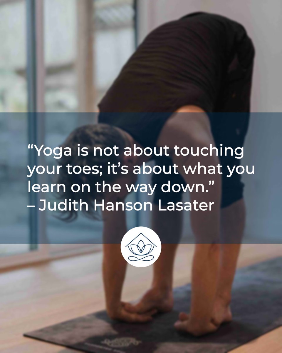 AsanaAtHome's tweet photo. “Yoga is not about touching your toes; it’s about what you learn on the way down.” – Judith Hanson Lasater

#yogaquote #yoga https://t.co/nw7UgY2uYK