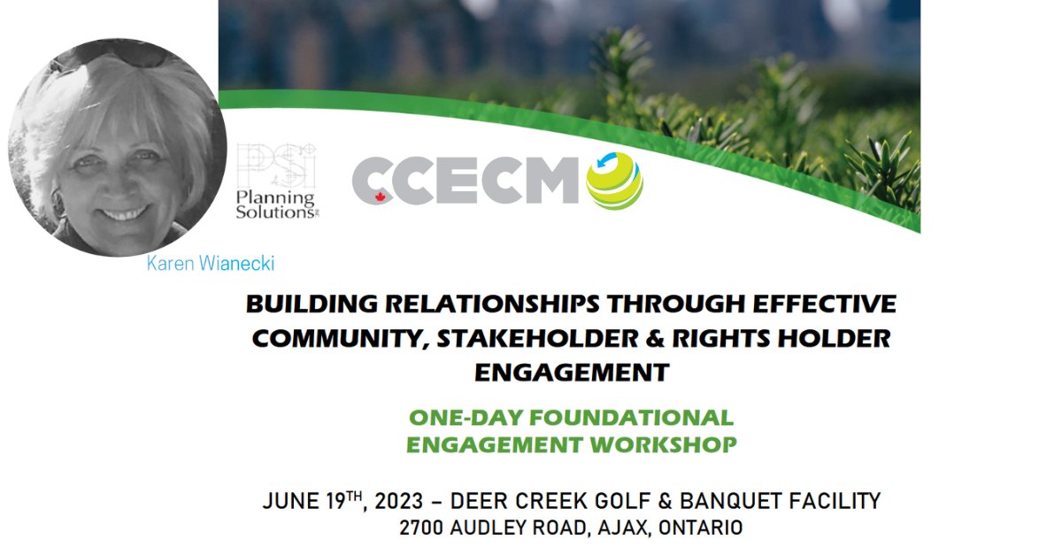 One Day In-Person Foundational Engagement Workshop with Karen Wianecki

June 19th - Deer Creek Golf Club in Ajax, Ontario

flyer: ccecm.ca/2023%20Worksho…

course page: ccecm.ca/workshops/enga…

#engagement #community #building