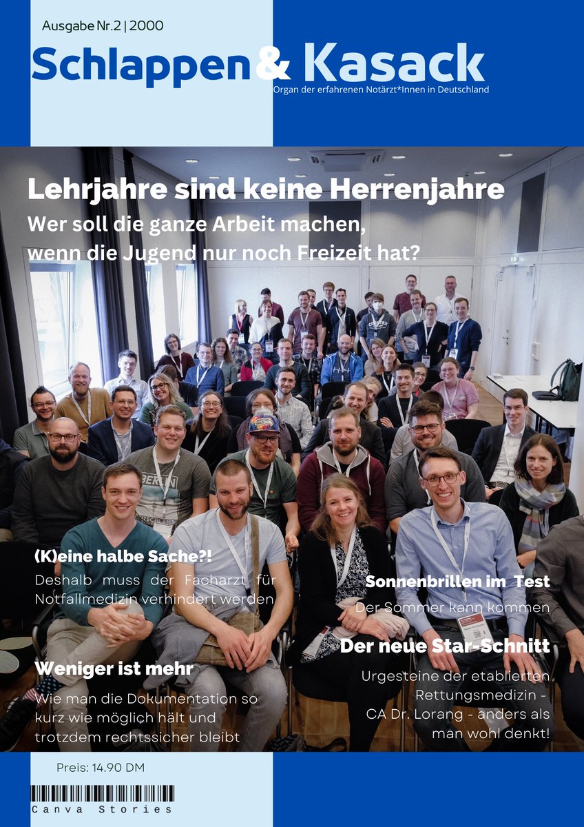 Die Redaktion von #SchlappenUndKasack hat Überstunden gemacht, hier ist sie:
Die neueste Ausgabe des etablierten Journals für den erfahrenen Notarzt in Deutschland.

Picture by <a href="/YoungDGINA/">YoungDGINA</a>