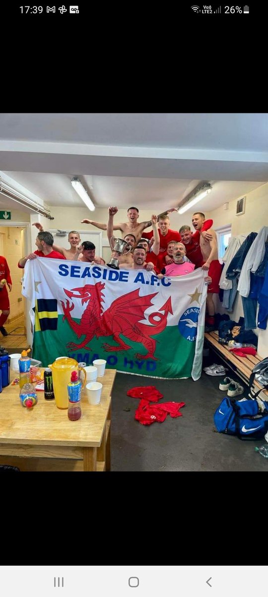 Fantastic day yesterday. Great celebrations. Its nice to have a trophy in the cabinet again. Well to Lee, dai , Wayne  , stu and pix. Also a massive Well done to the players. They have worked hard all year. Can't fault them.  💙⚽️💙⚽️