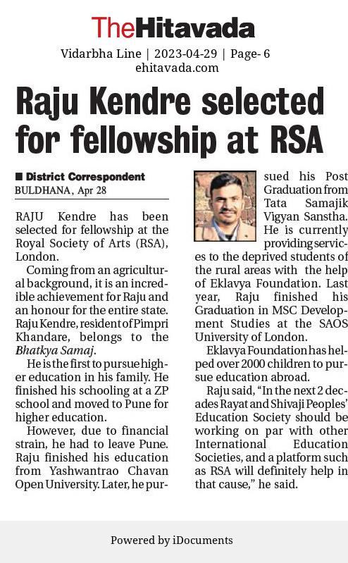 RajuKendree's tweet photo. I am proud to inform that I am selected as a fellow at the Royal Society of Arts. Founded in 1754, Royal Society of Arts (RSA) is a London based organisation known for its commitment to alleviating social challenges. (1/4) https://t.co/fjbrrwwIXJ
