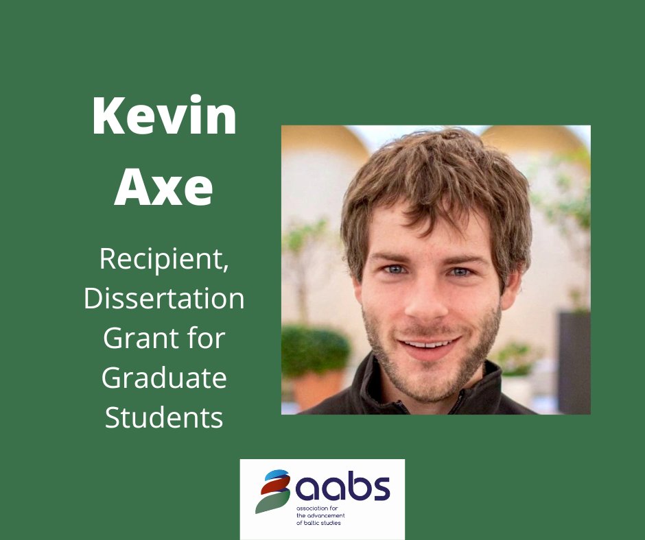 AABS is pleased to announce @KevinAxe16 as the recipient of a 2023-2024 Dissertation Grant - congratulations! Kevin's dissertation assesses the intellectual roots of Estonia’s market reforms in ideas and experiences of the late Soviet era. Read more: aabs-balticstudies.org/2023/05/05/axe…