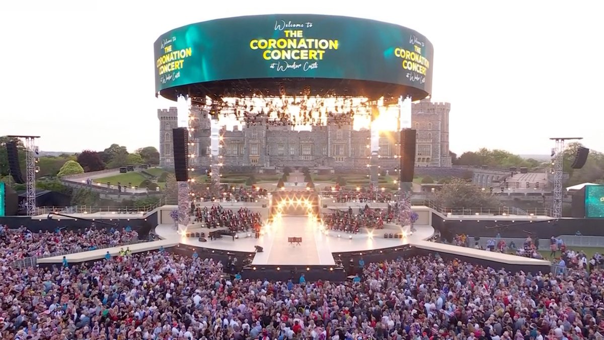 The Coronation Concert stage at Windsor Castle.