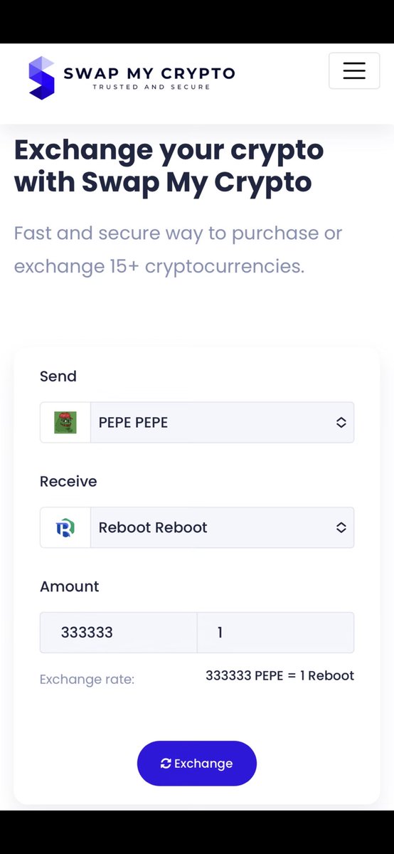 reboottoken's tweet photo. Request are still coming in for additional cryptocurrencies to be add to OUR exchange, please email your requests to Admin@SwapMyCrypto.io
#RebootToken #RebootWallet #GasFreeNFT #PEPE #Pepecoin #memecoins $APED $FADE $DOGE $FKPEPE $GENSLR $PLEB $DINO $REKT #PEPEBNB $STONKS #BONE https://t.co/QkVv4JCpcY
