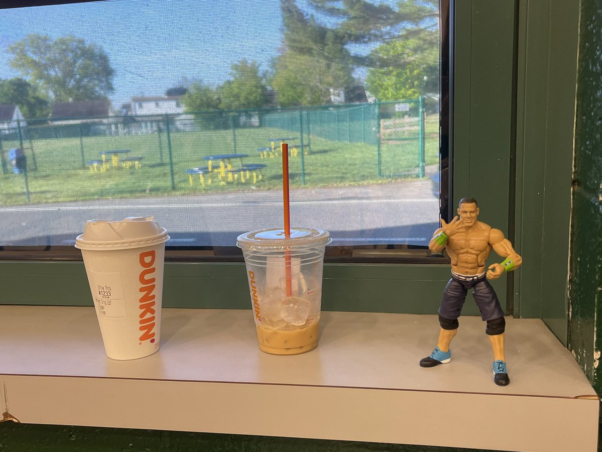 TeachHerrNJ's tweet photo. @JohnCena came to work to hang out with the boys for breakfast. He ran into some friends and foes while there. @WWE #ucantseeme #pae #ourbreakfastismorefunthanyours https://t.co/ND2n8Ojg3n