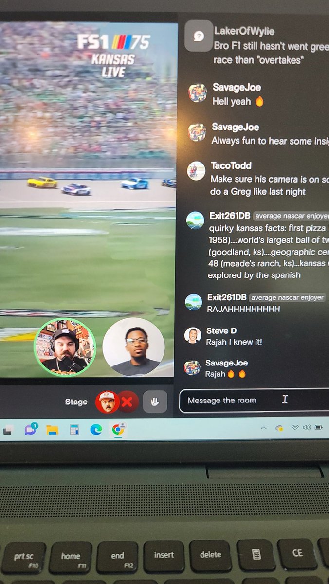 PEOPLE.....we got @rajahcaruth_ and @GarageGuyChase in the @WatchPlayback race stream for the #NASCAR75 #AdventHealth400 GET IN HERE