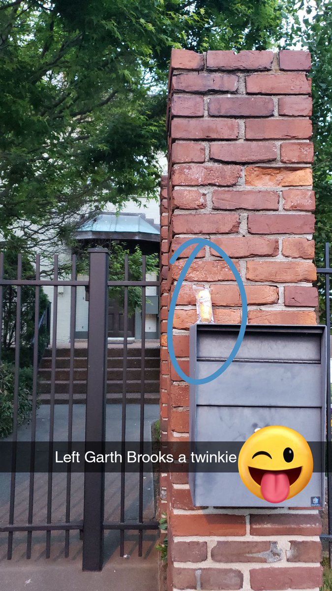 <a href="/garthbrooks/">Garth Brooks</a> <a href="/ThatSamOlson/">Sammie Jo Olson</a> <a href="/trishayearwood/">Trisha Yearwood</a> <a href="/BryanMMoore/">Bryan Moore</a> Took an epic road trip w a pitstop in Nashville so hubby, Alberto could leave a treat for you G! 😂 Did you get it?! Here’s the photographic evidence #askgarth We can bring more July 23rd 😉 <a href="/Hostess_Snacks/">Hostess Snacks</a>   #garthinvegas