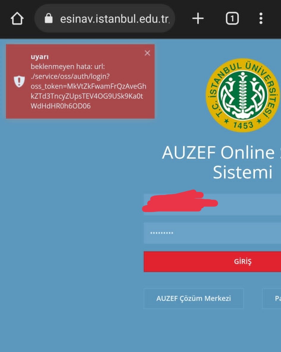 <a href="/LeventSAHIN_IU/">Levent ŞAHİN, Prof. Dr.</a> <a href="/acikveuzaktan/">İstanbul Üniversitesi AUZEF</a> Sayın Hocam sistem gitmiş .Bir çok arkadaş ulaşmaya çalışıyor.Sinavları yarıda kaldı bir çok kişinin .🙈İvedi çözüm Sağlarmısınız 🙏