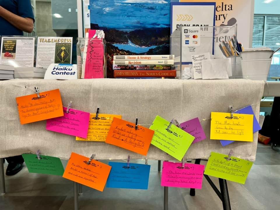 deltaliterary's tweet photo. Congratulations to Tracy Schaffer for winning our haiku contest yesterday! 🎉

Thank you to Candice James for donating her painting “Volcanic Valley” as the first place prize. Bravo to all those who submitted!

Also, a big thank you to our judge, Natasha Silva! https://t.co/mpuPhhEEmu