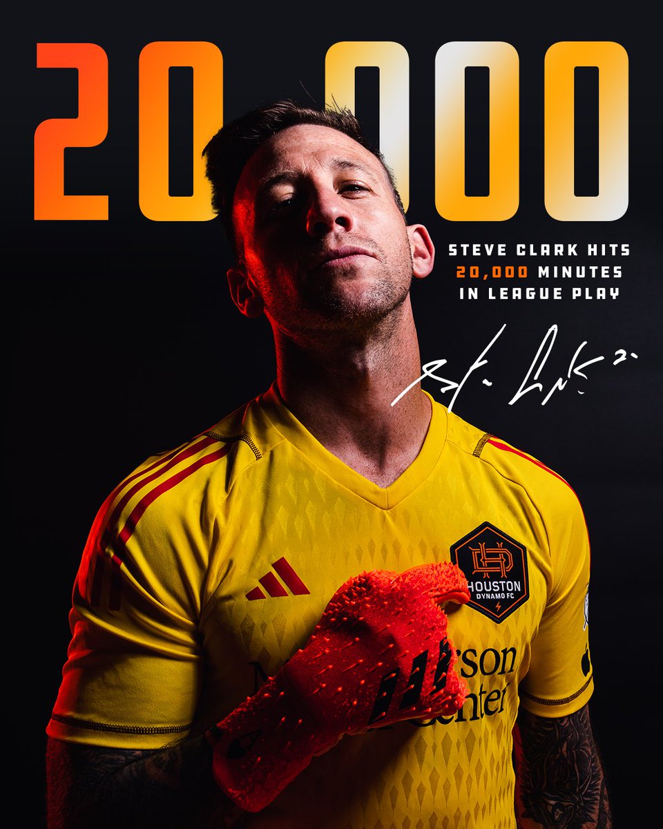 𝟐𝟎,𝟎𝟎𝟎 𝐌𝐈𝐍𝐔𝐓𝐄𝐒 of pure skill, focus and passion. 

Congratulations to keeper Steve Clark for hitting 20,000 minutes in MLS league play🔥👏

#HoldItDown