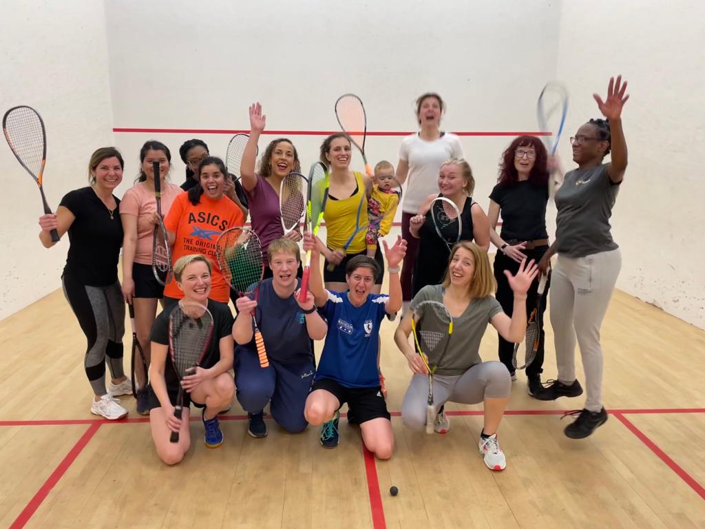 OPLTSC's tweet photo. Congratulations to our 2 ladies Squash teams who enjoyed a well deserved celebration of their success in the Middlesex Winter leagues. The first team WON division 1 🏆 &amp; the newly formed second team came 2nd in division 2. Thanks to Isabel for arranging a fabulous celebration 🥳 https://t.co/YqLeqb5T3I