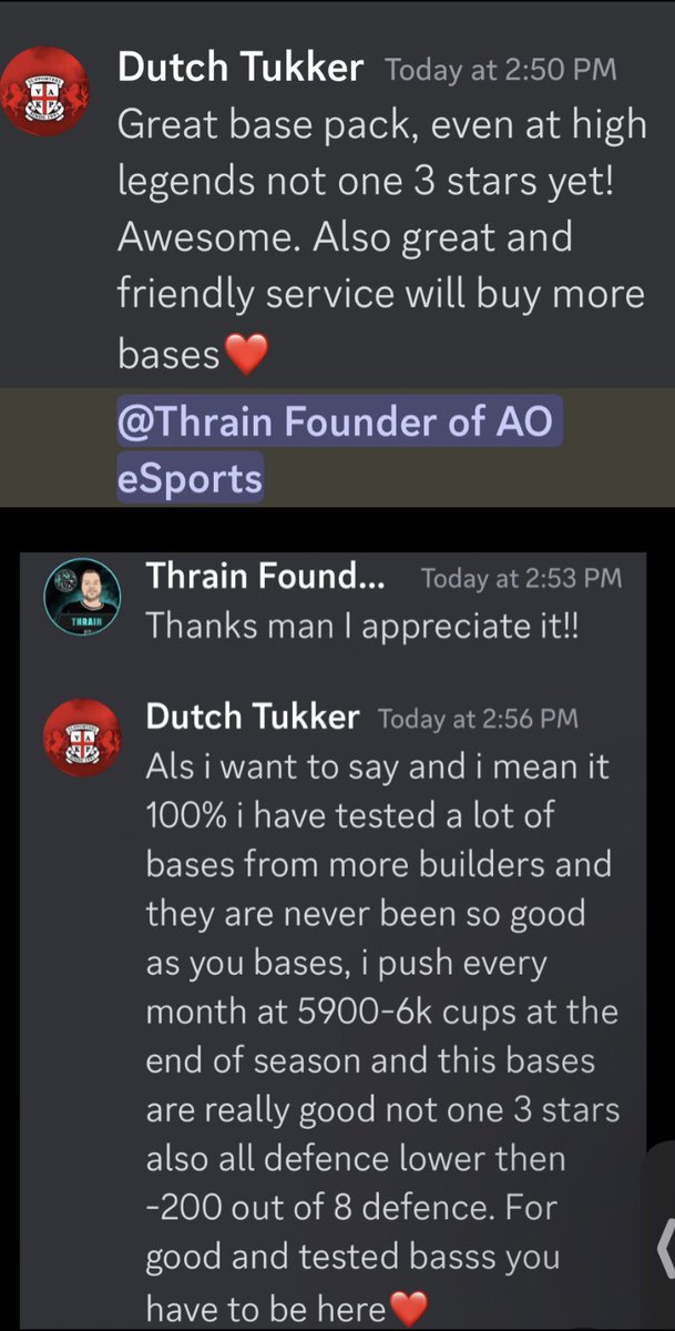 AO Thrain’s Clash Bases (@thrainsbases) on Twitter photo This is from my new legends base pack 4 bases for 20$ still available at the AO construct just ask for Thrains legends pack!! <a href="/AoConstruct/">AO-Construct</a> @AO_eSports_Org @BigVale83 This is from my new legends base pack 4 bases for 20$ still available at the AO construct just ask for Thrains legends pack!! <a href="/AoConstruct/">AO-Construct</a> @AO_eSports_Org @BigVale83