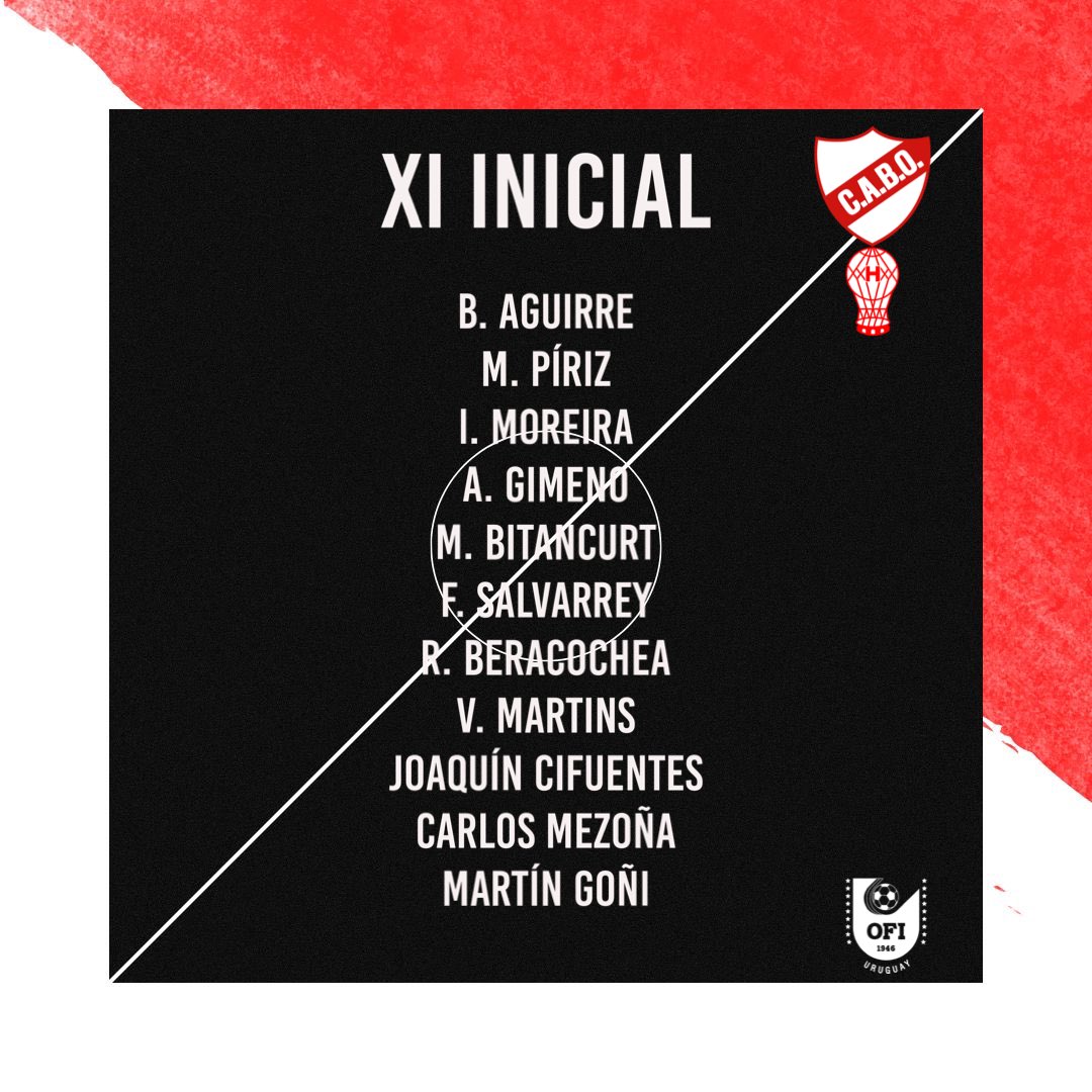 #COPAOFI 🏆 

Así salió a la cancha el elenco dirigido por Pablo Alonso 🆚 Huracan de Treinta y Tres

#FormidableColosal🔴⚪️