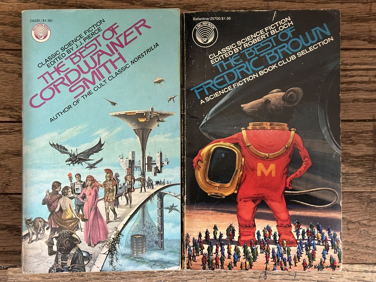 arkhamlibrarian's tweet photo. I love the Ballantine best of sf anthologies so much. Not only great to collect but also to read—because the stories are chosen by the authors’ friends and colleagues. #DailyPaperback https://t.co/38J6GUNjQt