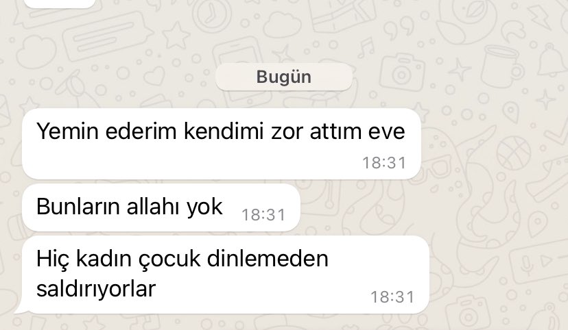 Erzurum’da okuyan arkadaşımın akşam attığı mesaj. İtlerinizi sokaklardan çekin.