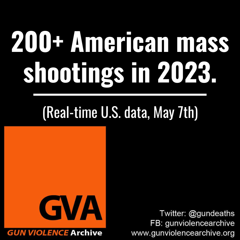 BREAKING: Including yesterday's incident in Allen, TX, the U.S. has now reached 200+ mass shootings this year.

The country reached this number on:
-May 15th in 2022
-May 12th in 2021
-June 16th in 2020
-June 30th in 2019
-July 31st in 2018
-July 23rd in 2017
-July 22nd in 2016