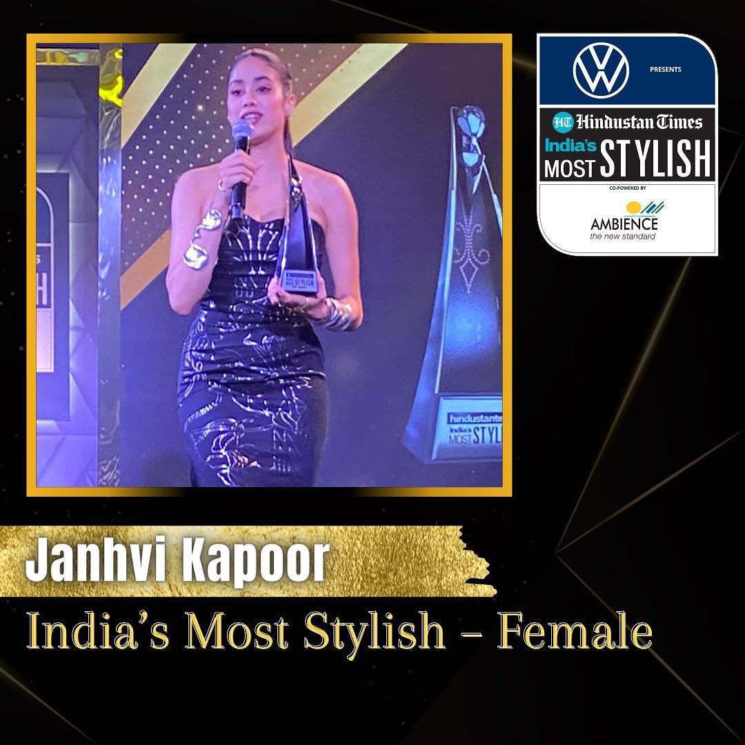 htcity's tweet image. #JanhviKapoor wins the award for India’s Most Stylish - Female at Hindustan Times India&apos;s Most Stylish 2023 

#HTMS2023 #HTMostStylish #IMS2023 #HTStyleAwards #HTMostStylishAwards