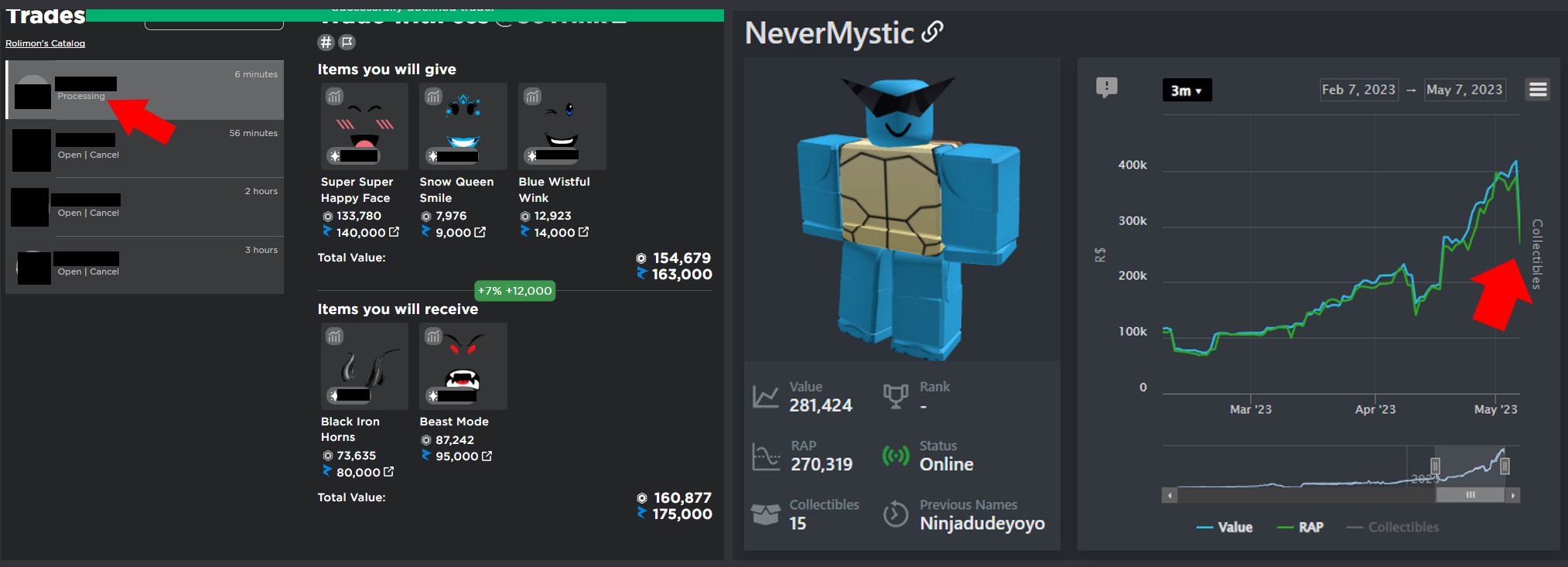 Roblox Trading News on X: This Tradeable category displays for all items;  that includes offsale, limited and onsale.  / X