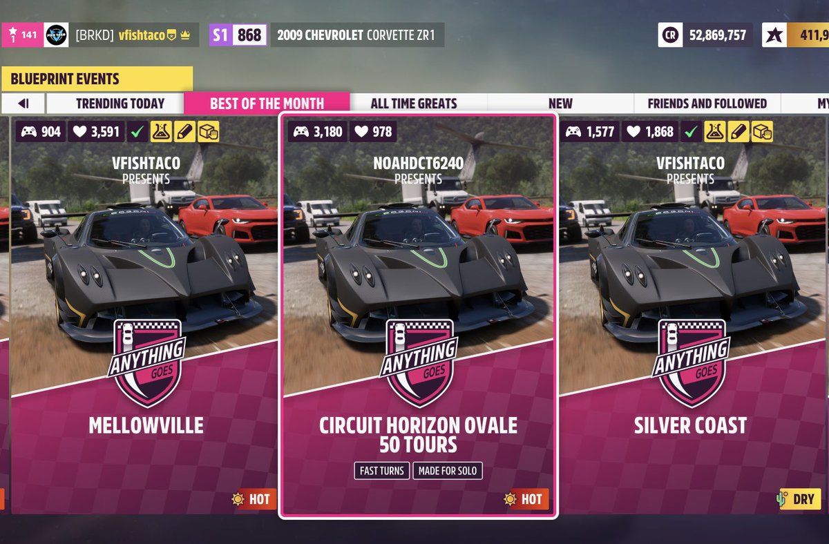 MellowBrando's tweet photo. 2 of my latest maps on the best of the month at the same time 😍

LETS GO! 🔥🔥🔥 

#forza #ForzaHorizon5 #forzashare 

@ForzaHorizon 
@WeArePlayground https://t.co/Sa4icdWAVP