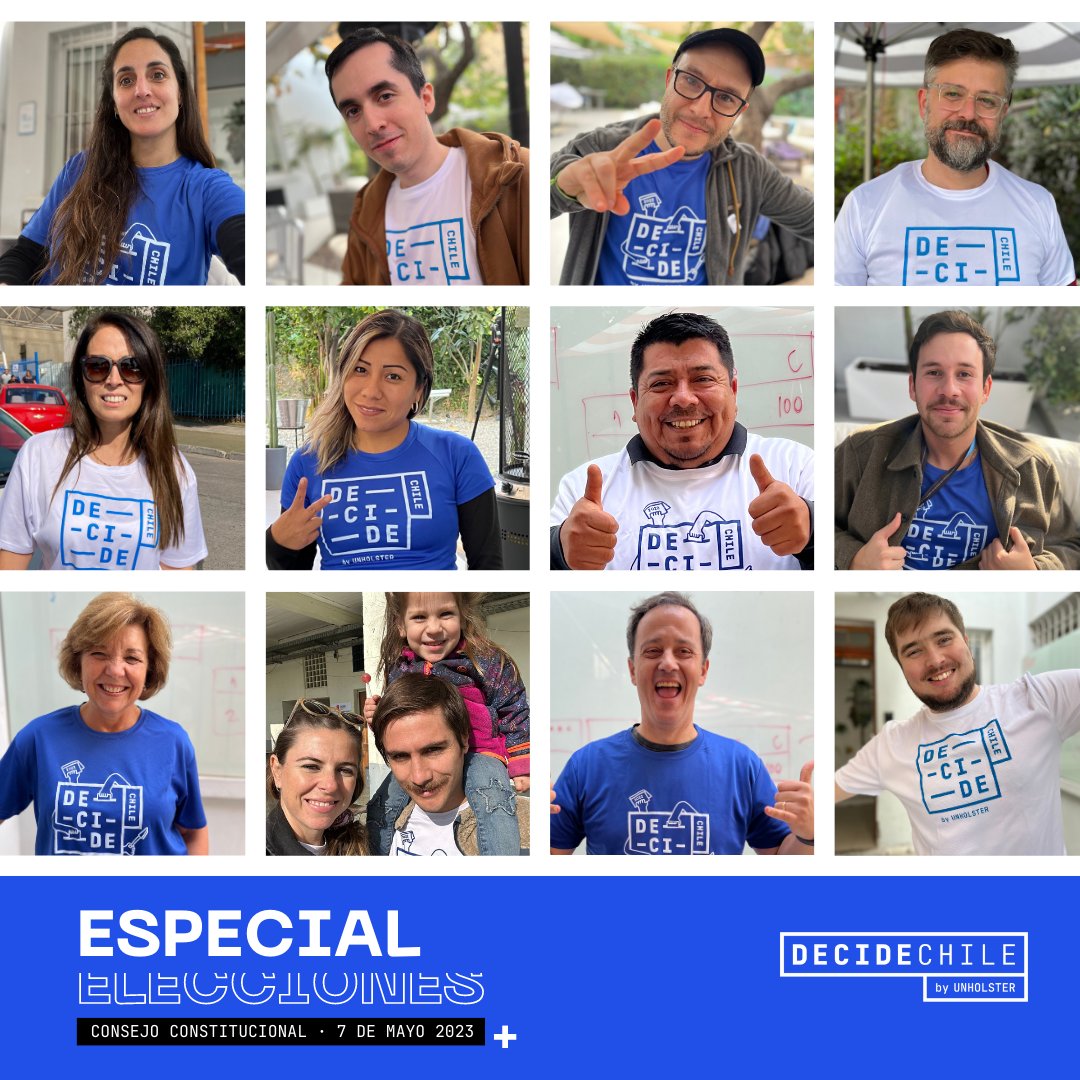DecideChile's tweet photo. 💥¡Comienza DecideChile: #EleccionConsejoConstitucional!
👉El equipo de @unholster ya está listo para entregar los resultados y análisis de estas #Elecciones2023 a través de la plataforma de @decidechile.
¡Vamos equipo!
#MásDataMenosGuata @decidechile by @unholster https://t.co/XfrATyk9oZ