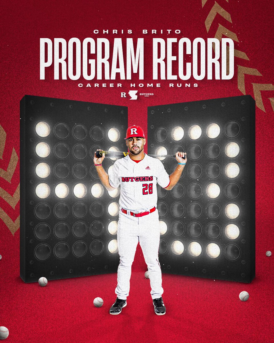 RutgersBaseball's tweet image. The most prolific home run hitter in Rutgers history.

Here's to you, Chris Brito 🫡

 🔗 go.rutgers.edu/Brito-43

#ElChivo🐐