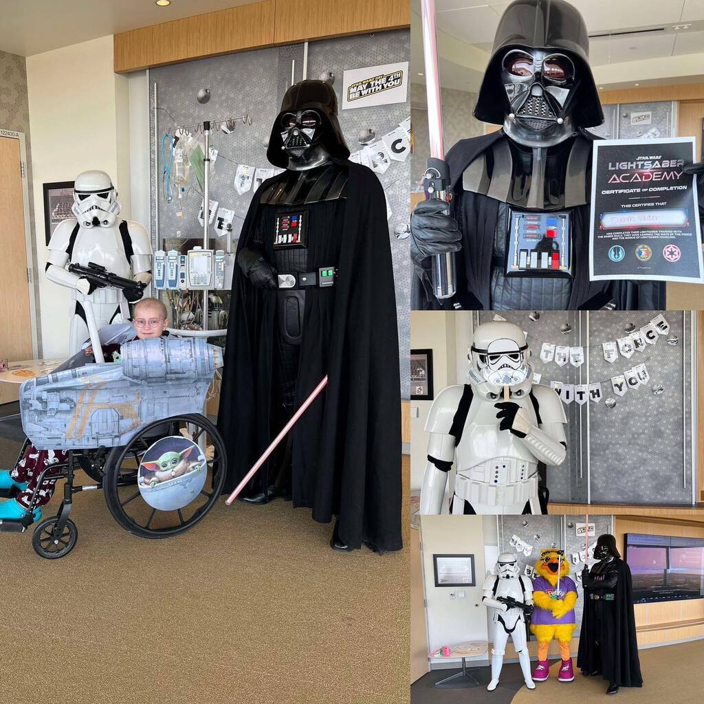 Next up in our May the Fourth troops, SL-51289 and TK-50613 made a visit to a children’s hospital in Iowa!

Permission received from the parents of the child for posting!

#501st #501stlegion #badguysdoinggood #centralgarrison #korribansquad