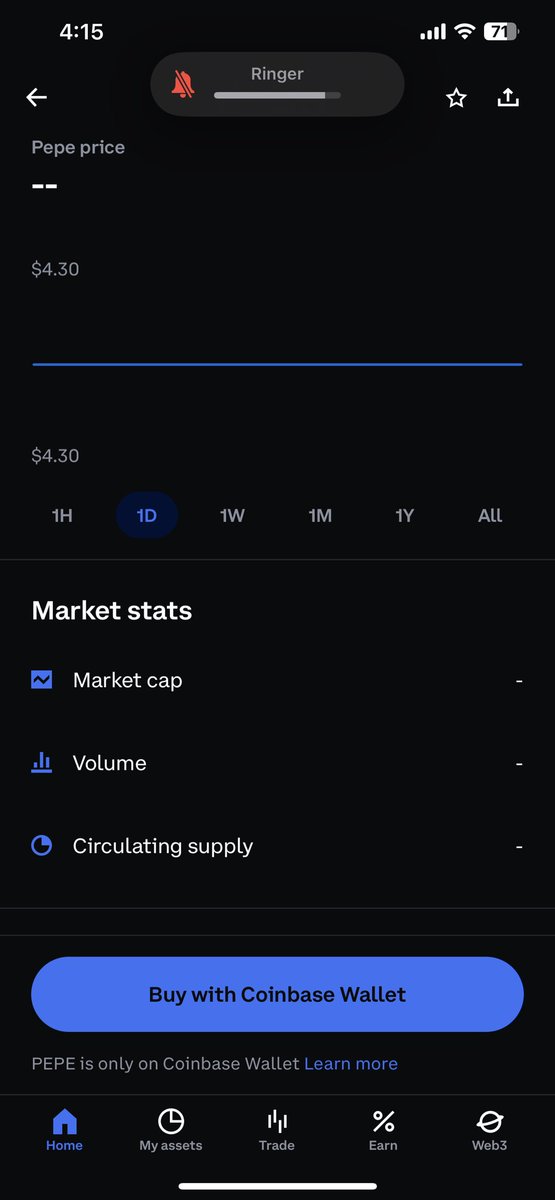 MrSyFyyy's tweet photo. For those who don’t believe. As you can see. $PEPE is being tracked on @Coinbase. I believe the one with the logo is the real $PEPE. Fingers crossing it gets listed. 🤞 https://t.co/8p8alcAFdX