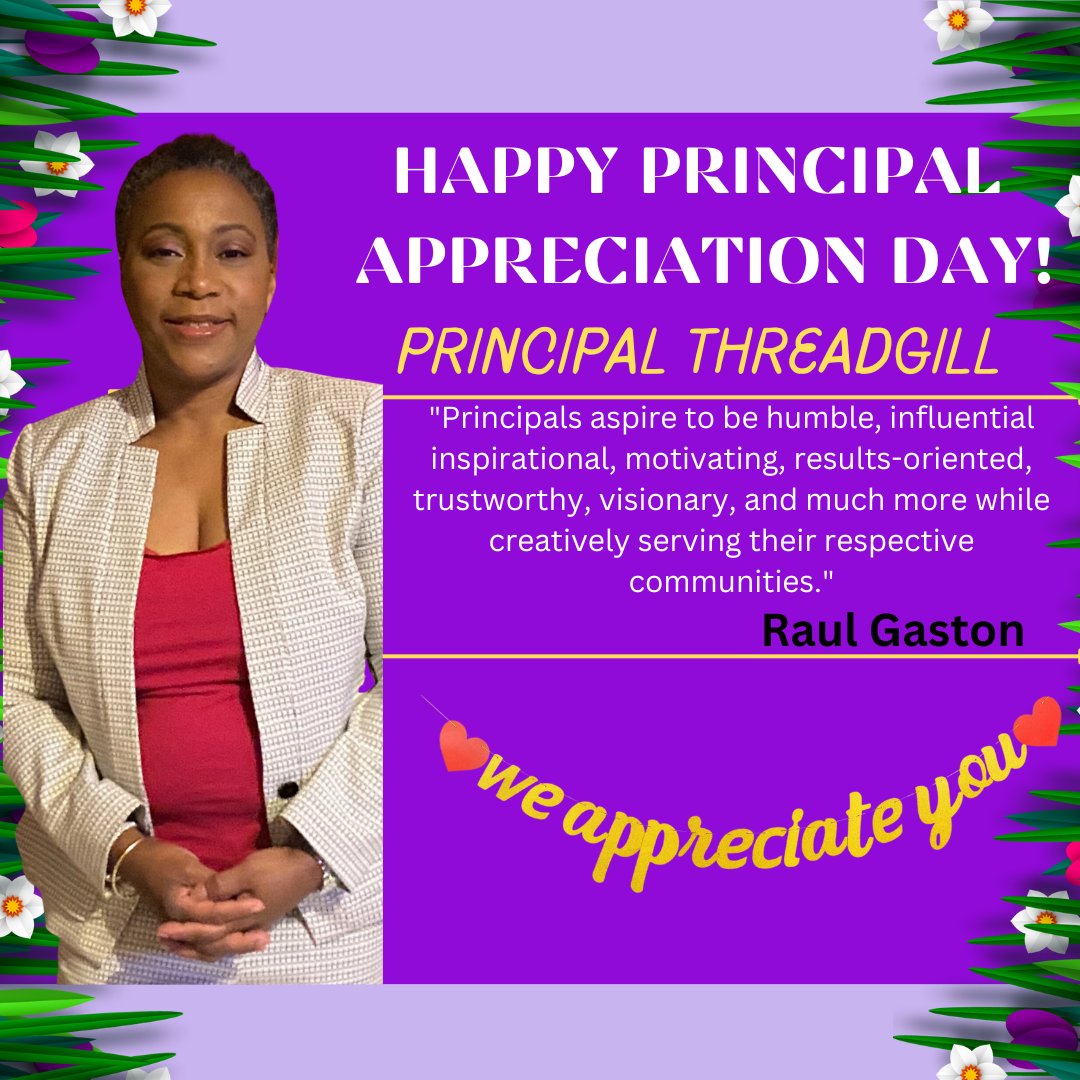 EastRiverAcade1's tweet photo. On this special day, we want to recognize and thank our amazing school principal for her unwavering commitment to our school community. You have been a guiding light in our educational journey, and we are grateful for your leadership and support. 

#principalappreciationday https://t.co/qoDLIJj3x5