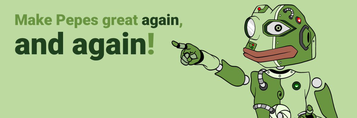 ipepe_erc's tweet photo. 🐸🤖 iPEPE is now live!

The invasion has begun. Join us in our quest to Make Pepes Great Again and Again!

CA: 0x0597bad1f96461afe3cbe89dd1e2878775fa50e1
Chart: https://t.co/l3TXArAKYh

$PEPE $iPEPE #ETH https://t.co/VEf98KC9kC