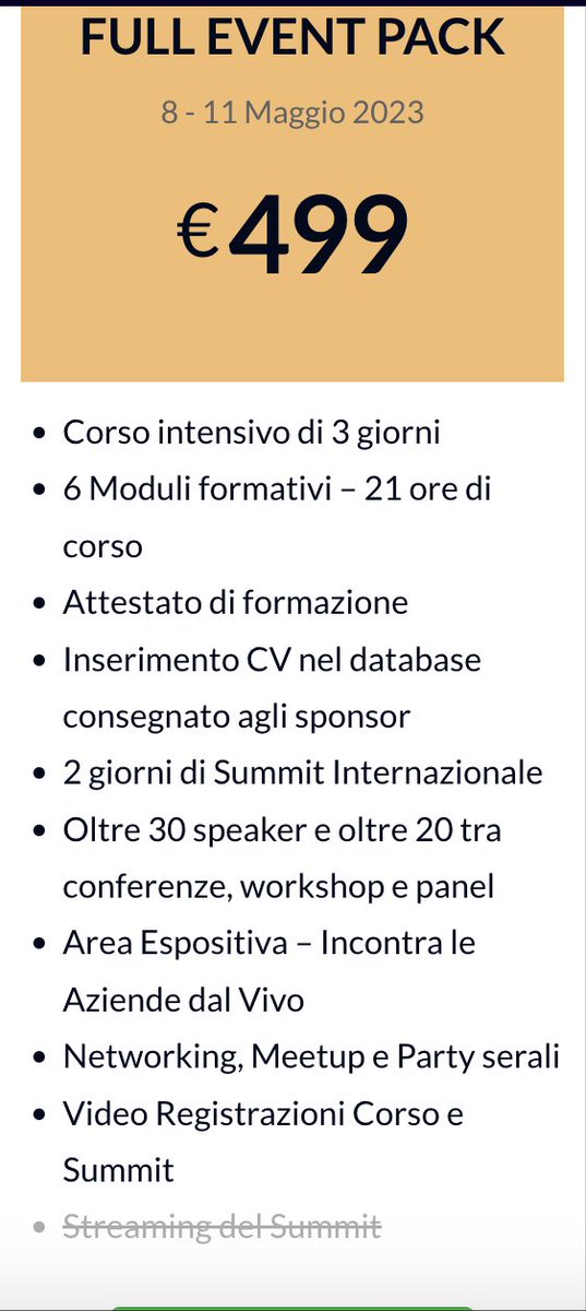 Ho un biglietto FULL EVENT PACK in più per la #blockchainweekrome e lo vendo a metà prezzo,contattatemi se interessati. $BTC $ETH #blockchainweek #Roma #Crypto #Eventi #BWR23